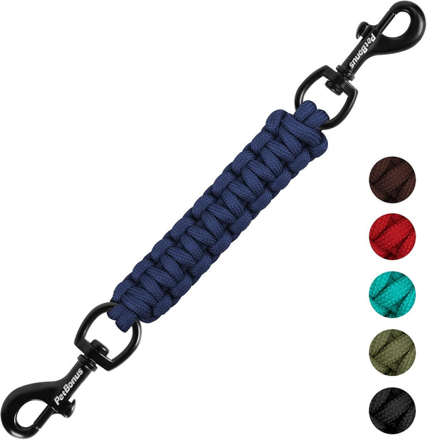 Petbonus Dog Collar Safety Clip, Handmade Prong Collar to Harness Connector | Dog Leash Backup Safety Strap, Escape Proof, Double Ended Clasp, Lead Connector for Pinch Collar, Harness (Black)16