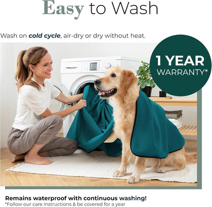 Waterproof Blanket for Bed & Couch Protection, Blue/Beige, 60"X80" | High-Density Heavy-Duty Material – Ultra-Soft & Durable Soft Fleece, Leakproof, Reversible, Silent No-Crinkle Design4