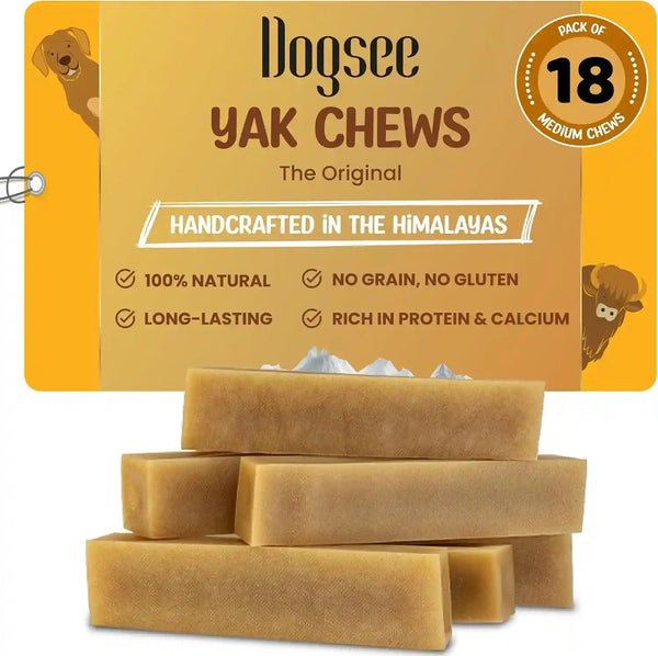 Dogsee Yak Chews for Dogs 1Lb (Medium - 6 Bars), 100% All Natural, 60% Protein, Dog Treats Medium Breed, Yak Chews Long Lasting for Aggressive Chewers, Raw Hide Free13