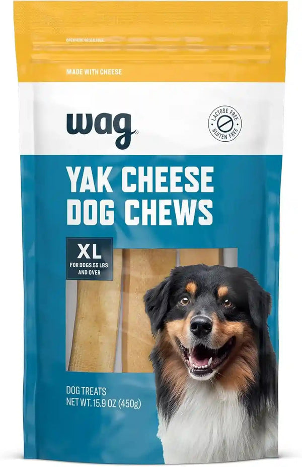 Amazon Brand - Wag Yak Cheese Himalayan Dog Chews, Dog Treats for Medium Size Dogs, All Natural, High Protein for Aggressive Chewers, 15-35 Lbs, 3 Count, 6.9 Oz9