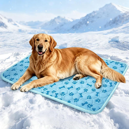 Upgraded Dog Cooling Mat for Dogs& Cats,Ice Silk Self Cooling Mat for Dogs(Q-Max>0.5),Washable Breathable Non-Slip Summer Dog Bed Mats for Crate Car Sofa Indoor Outdoor,Light Blue 29.1×18.5In11