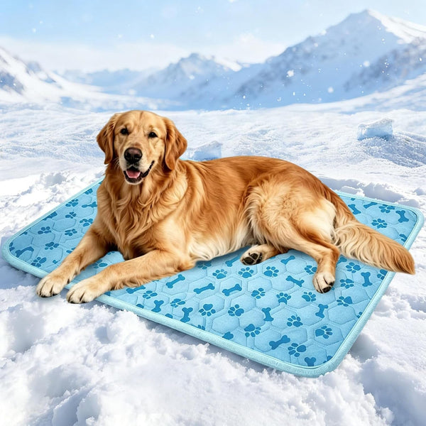 Upgraded Dog Cooling Mat for Dogs& Cats,Ice Silk Self Cooling Mat for Dogs(Q-Max>0.5),Washable Breathable Non-Slip Summer Dog Bed Mats for Crate Car Sofa Indoor Outdoor,Light Blue 29.1×18.5In11