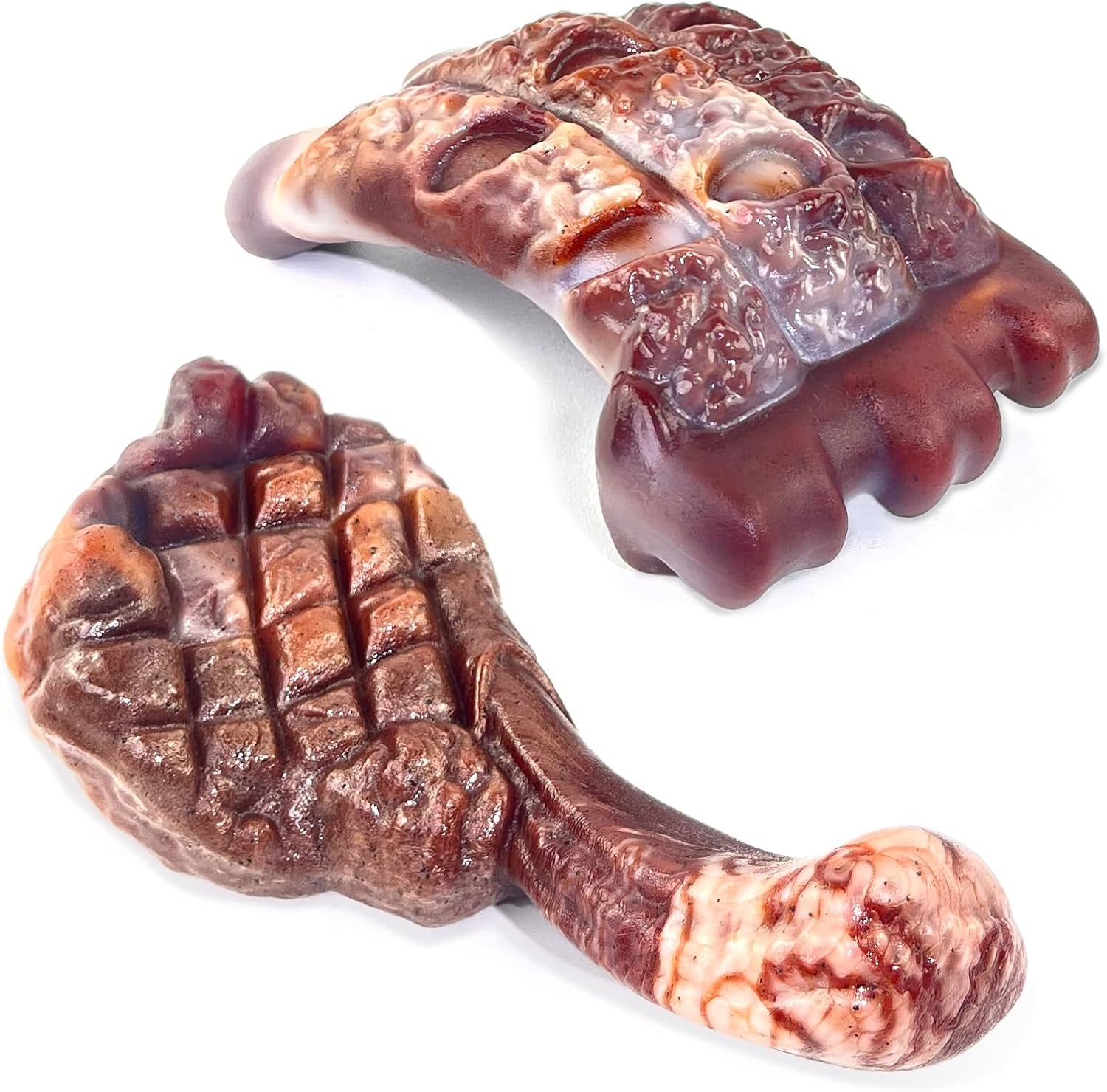fuufome-dog-chew-toys-for-aggressive-chewers-large-dogs-tough-nylon-bone-indestructible-hard-power-chewing-teeth-cleaning-textures-to-keep-them-busy-2-pack-steak-ribs-toy-for-20-100-lbs-dogs