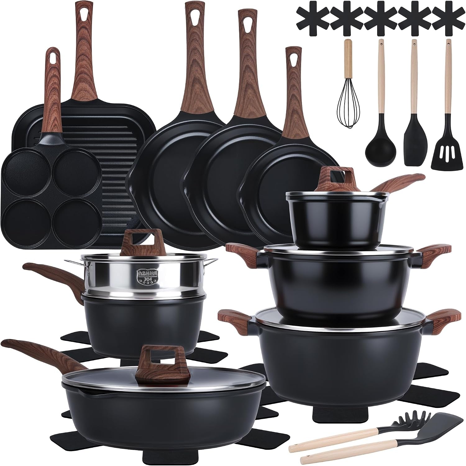 30-piece-ceramic-nonstick-cookware-set-detachable-handle-stackable-for-rv-oven-dishwasher-safe