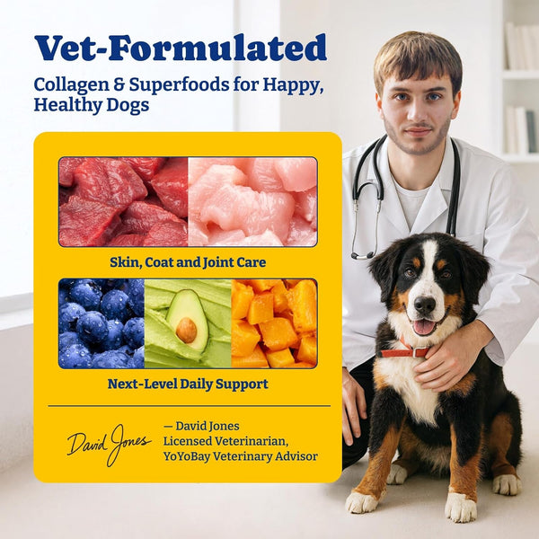 Collagen for Dogs, Soft Chews for Hip, Joint, Skin & Coat Supplement | Collagen Soft Chews for Cartilage,Mobility Support with Types I, II & III Collagen and Superfood-120 Count,Duck & Pear Flavor4