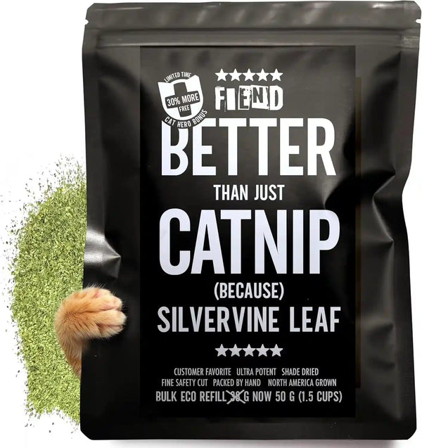 Catnip + Silvervine Safety-Cut Fine Cat Nip + Silver Vine 1.5 Cup (1.8 Oz) | VEGAN Ultra Potent Bulk Rescue Pack - North American - Go Ahead, Create a Monster! Human Food Grade FIEND1