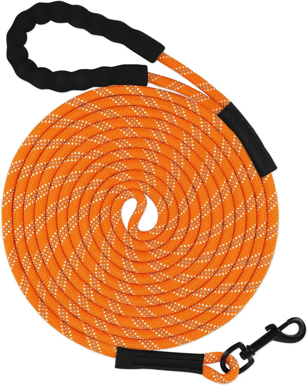 Taglory Long Dog Leash, 15FT 30FT 50FT 66FT Reflective Dog Recall Training Leash with Soft Padded Handle for Beach, Park, Outdoor Adventures, Large Dogs, Black 30FT8