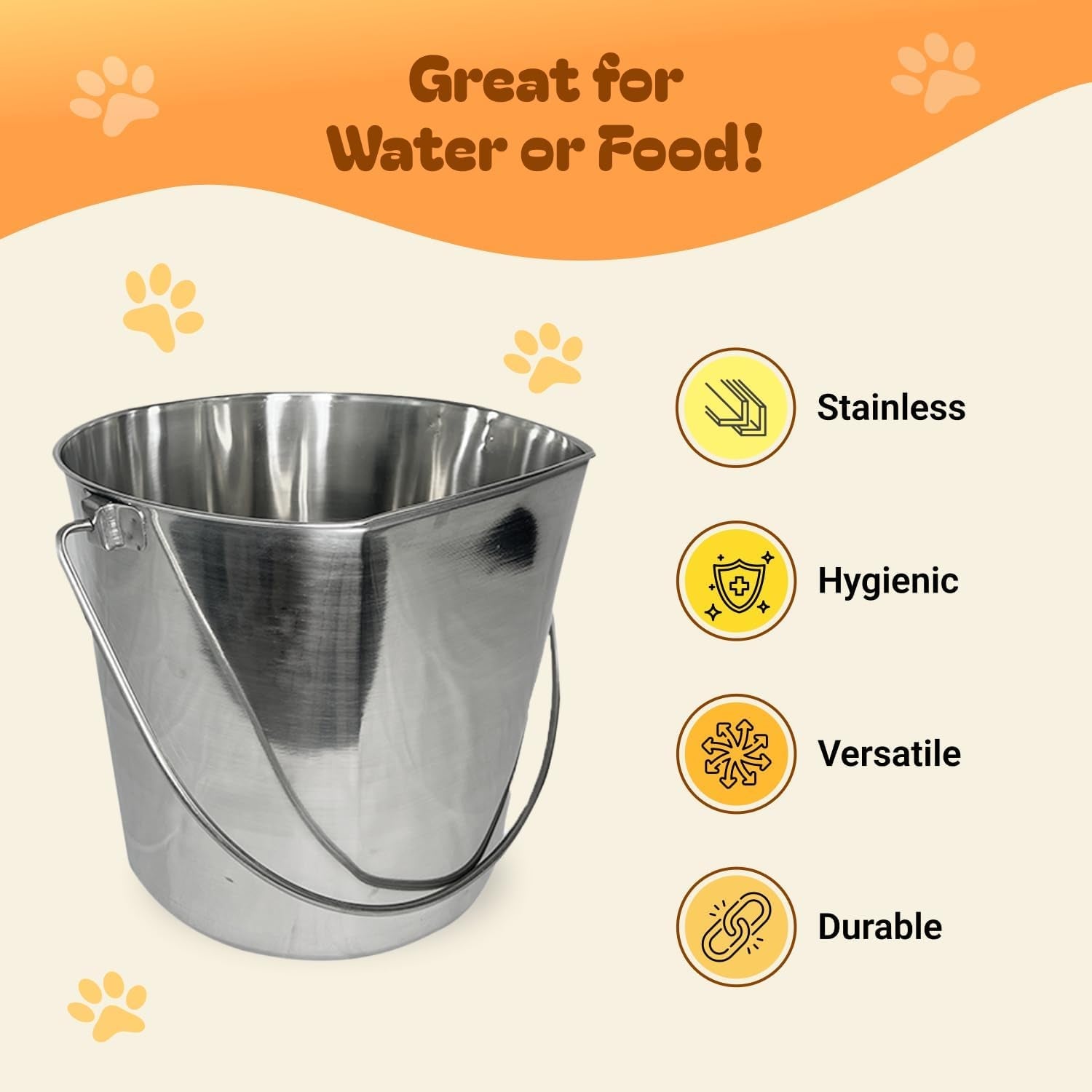 advance-pet-products-2-quart-heavy-duty-stainless-steel-flat-side-bucket-durable-food-water-pail-for-dogs-cats-kennels-cages-and-critter-crates-multi-purpose-bucket