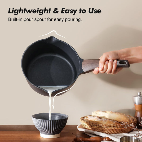Nonstick Sauce Pan with Lid, 3.0 Quart Saucepan with Double Spout, Multipurpose Large Cooking Pot, Non Toxic Kitchen Sauce Pot, Non Stick Saucier Pan, Induction Comptable, PFOA Free6