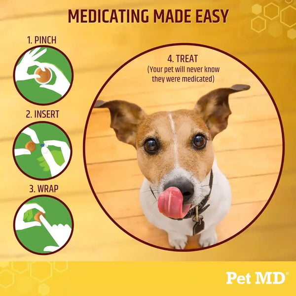 Pet MD Wrap a Pill Cheese & Bacon Flavor Pill Paste for Dogs - 4.2 Oz | Make a Pocket or Pouch to Hide Pills & Medication4