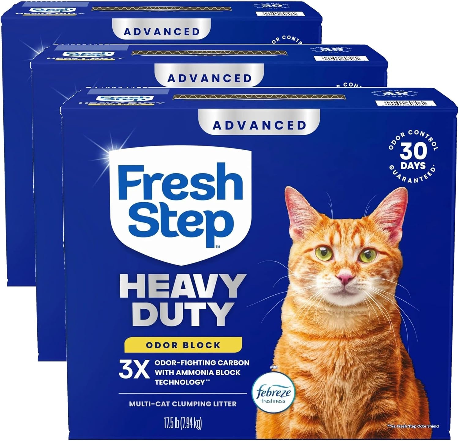 fresh-step-heavy-duty-odor-block-advanced-multi-cat-clumping-litter-with-febreze-17-5-lb-package-may-vary
