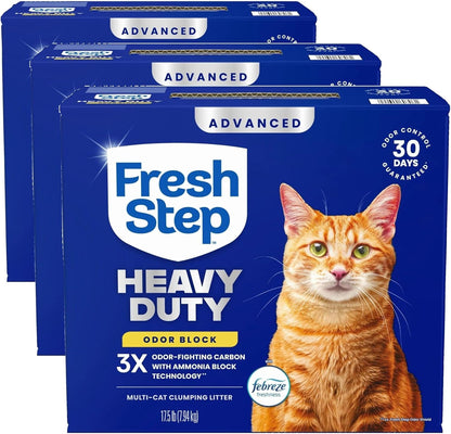 Fresh Step Heavy Duty Odor Block Advanced Multi Cat Clumping Litter with Febreze, 17.5 Lb (Package May Vary)16