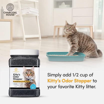 Kitty'S Odor Stopper - 4 Lbs of Activated Charcoal Cat Litter Box Odor Eliminator | Friendly Freshener | Unscented Deodorizer - Child Safe, Non-Toxic & Fresh | Extends Feline Litter Life5