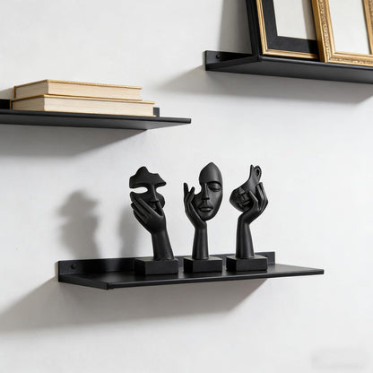 3 Pcs Thinker Small Statue Set - Black Art Abstract Home Accent Figurines for Decor Bedroom, Shelves, Living Room Coffee Table, Office Desktop (3 Pcs Black, 6")2