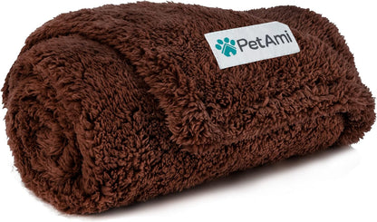 Petami Fluffy Waterproof Dog Blanket for Couch and Bed, Reversible Sherpa Pet Throw, Pee Proof Furniture Protector Sofa Cover, Washable Cat Blanket for Small Medium Dogs and Cats (Pink Blush, 24X32)24