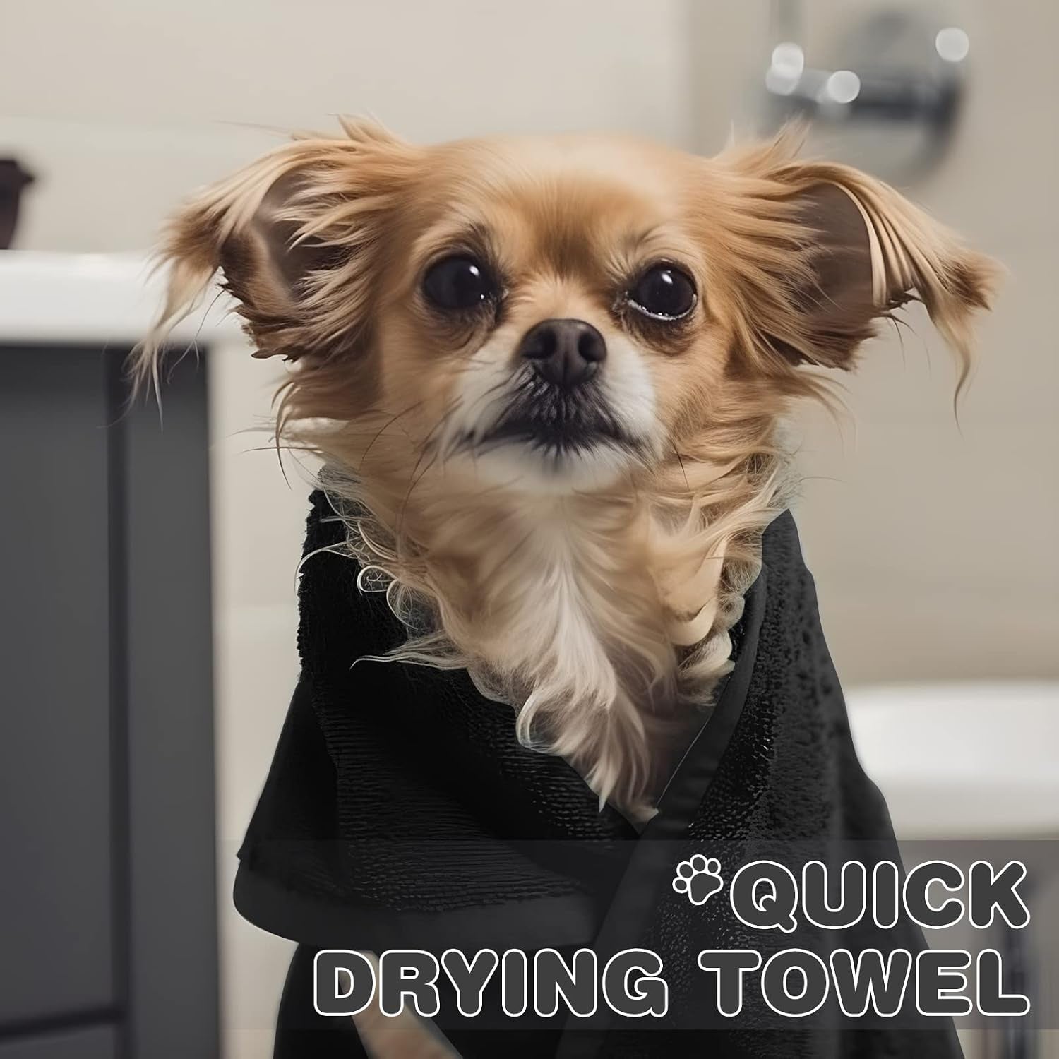 chumia-4-pack-dog-towels-for-drying-large-microfiber-grooming-tools-absorbent-soft-bath-supplies-with-embroidered-paw-for-small-medium-pet-products16-x-32-inch-black