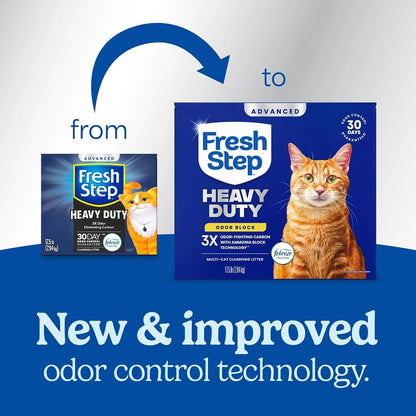 Fresh Step Heavy Duty Odor Block Advanced Multi Cat Clumping Litter with Febreze, 17.5 Lb (Package May Vary)2
