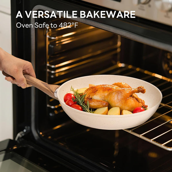 17-Piece Nonstick Cookware Set, Pfas-Free, Induction, Cream White | Dishwasher Safe, Detachable Stay-Cool Handles, Vented Glass Lids, Fits Gas & Ceramic Stovetops, Lightweight & Compact7