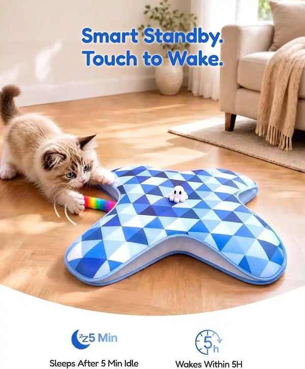 Petbusy 2026 Upgraded Hide&Seek Smart Interactive Cat Toys for Indoor Cat | Baby-Grade, Week-Long Rechargeable Battery, Touch to Wake Smart Standby & Moving Rainbow Tail for Bored Indoor Cats & Kittens6