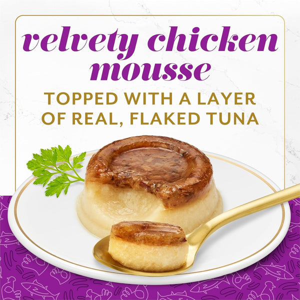 Purina Fancy Feast Layered Delights Chicken Mousse Topped with Flaked Skipjack Tuna Gourmet Wet Cat Treats - 1.96 Oz. (Pack of 8)2