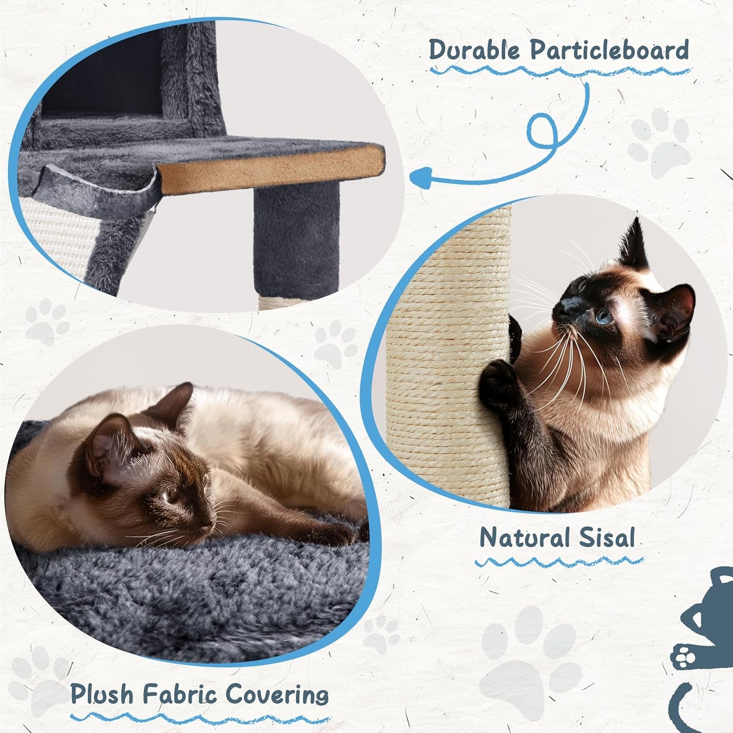 yaheetech-cat-tree-tower-40-inch-condo-with-hammock-oversized-soft-platform-scratching-board-basket-pet-beds-furniture-for-large-kittens-dark-gray-roomy-top-perch-lets-big-cats-lounge-and-survey-the-room-plus-a-sturdy-multi-level-design-cozy-condo-and-soft-plush