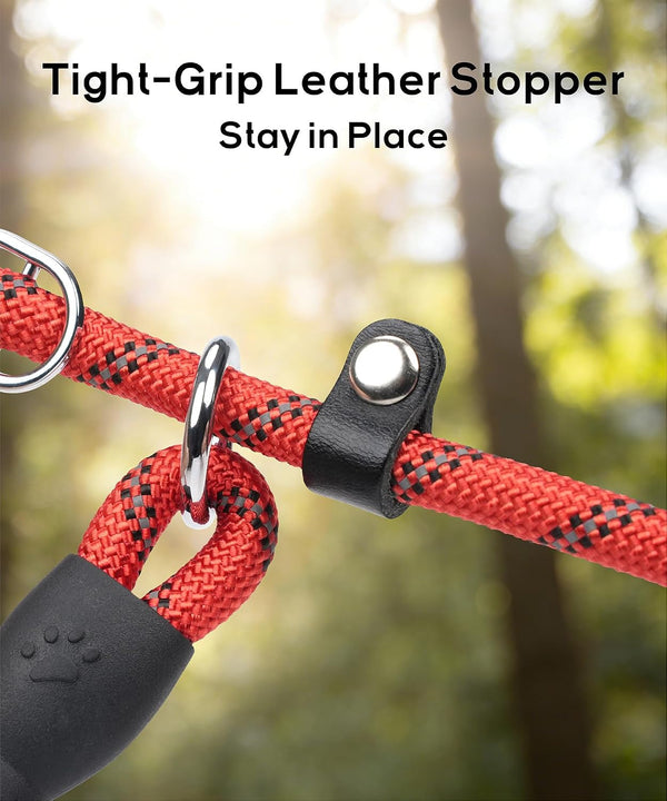 Tagme Slip Lead for Dogs, No Pull Training Leash, Padded Handle (Hot Pink) | Braided Climbing Rope, Reflective Stitching, 6 Ft, Fits Small to Large Dogs up to 250 Lbs, Cushioned Grip, No Leash Burn7