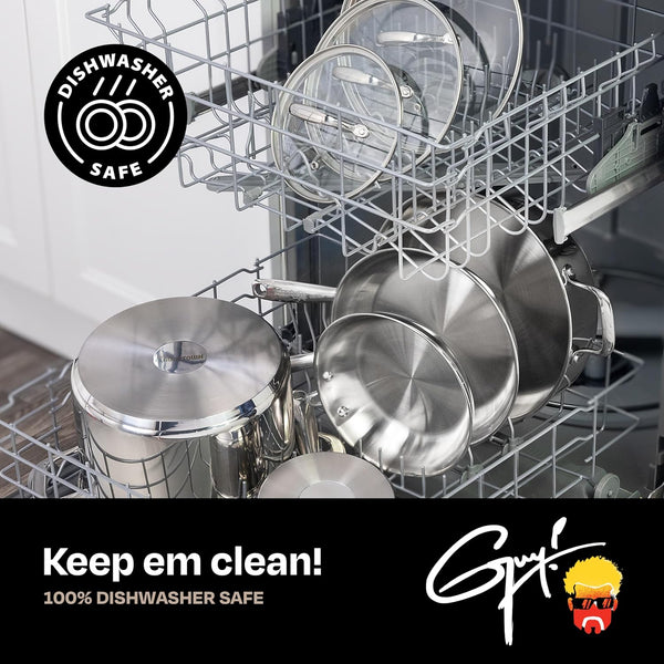 10-Piece Stainless Steel Cookware Set | Frying Pans, Saucepans, Saute Pan & Stock Pot, Oven-Safe up to 500F7