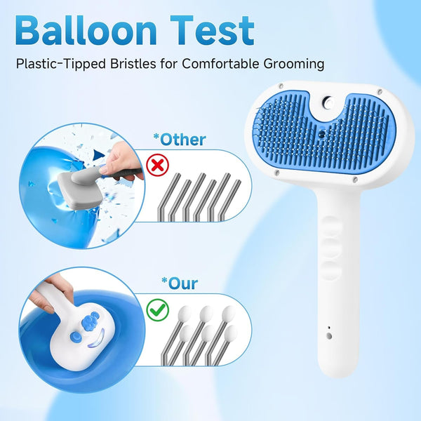 Pet Steam Brush for Dogs & Cats, 3-In-1 Shedding Grooming Tool | Self Cleaning Spray Comb with Mist, Dog Brush for Shedding, Cat Brush for Hair Removal, Long Haired Pets, Waterless Shampoo4