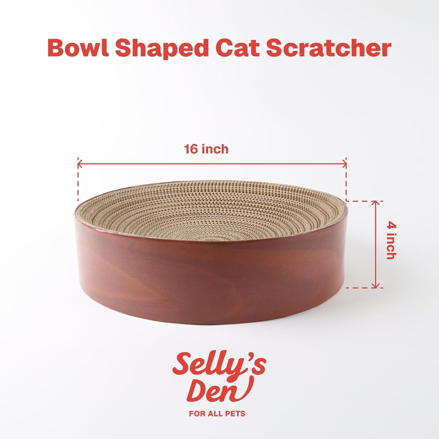 sellys-den-bowl-shaped-round-cardboard-cat-scratcher-with-catnip-for-lounging-and-scratching-16-inches