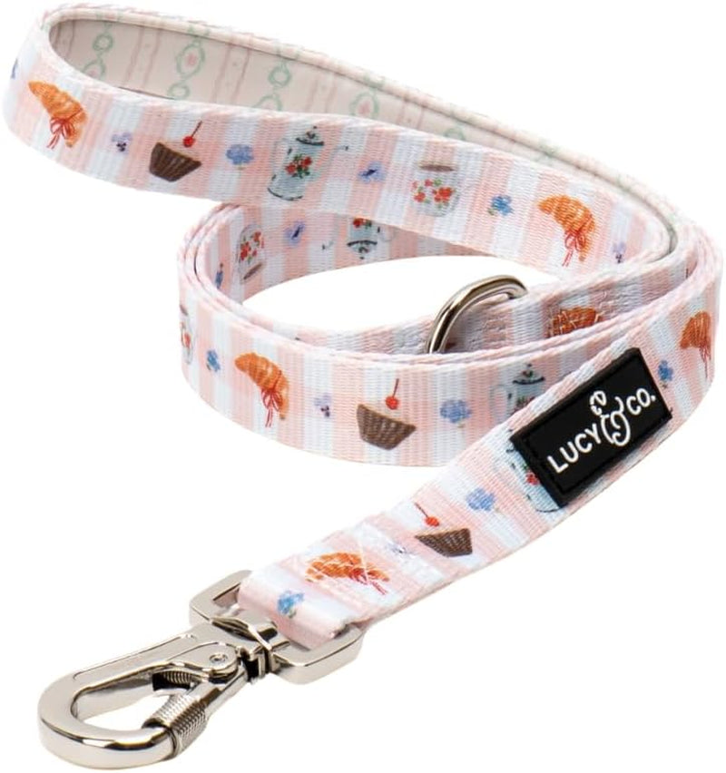 lucy-co-cheery-cherries-designer-dog-leash-for-small-to-large-dogs-padded-handle-for-comfort-large-red-gingham-cherries-5-foot