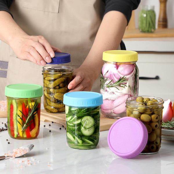 10 Pack Plastic Wide Mouth Mason Jar Lids for Ball, Kerr and More - Multicolor Storage Caps for Mason Jars, Canning Jars - Leak-Proof, Dishwasher Safe & Food Grade4