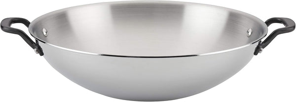 Kitchenaid 5-Ply Clad Stainless Steel Induction Wok Pan, 15-Inch, Polished Stainless Steel1