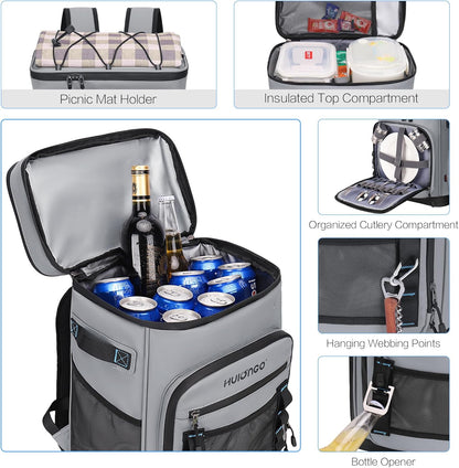 Large Waterproof Insulated Cooler Backpack, 30L, 48Cans | Men & Women, Leak Proof, for Camping, Beach, Fishing, Picnic, Travel, Outdoor4