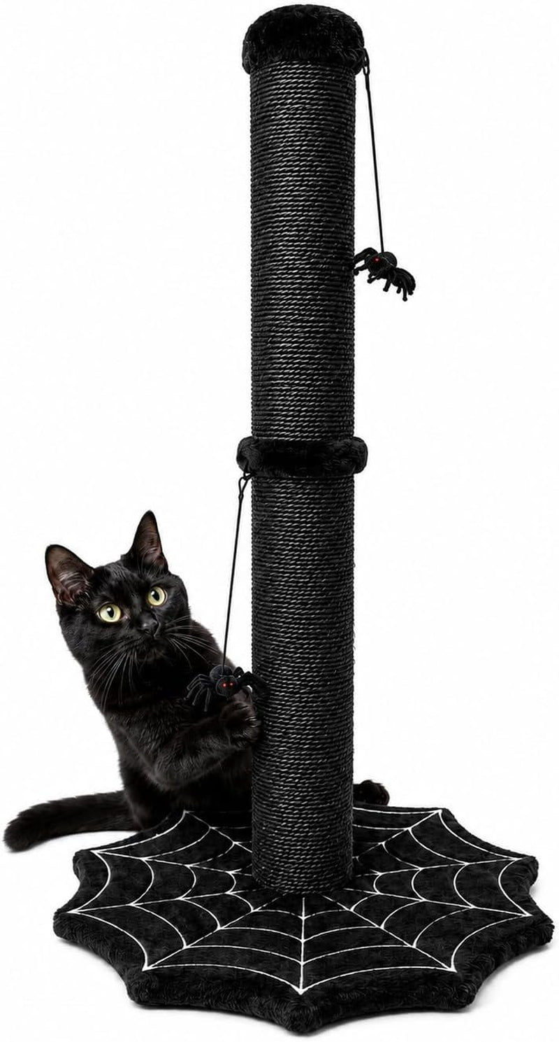 gothic-cat-scratching-post-with-spider-toys-for-indoor-cats-halloween-sisal-scratcher-goth-tree-tower-cobweb-base-spooky-furniture-interactive-dangling-toy-activity-kitty-play-center