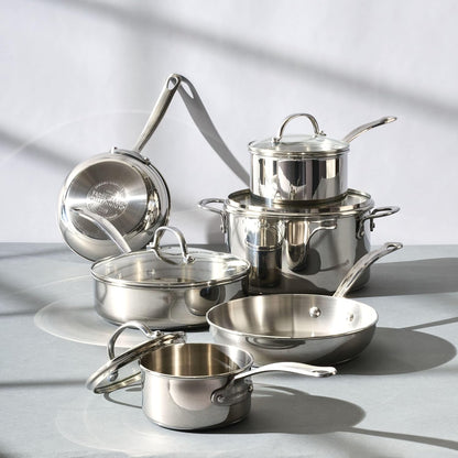 Millennium Stainless Steel Pots and Pans with Lids, Induction Ready, Compatible with All Cooktops, Metal Utensil Safe, 10 Piece Cookware Set, Dishwasher Safe - Stainless Steel7