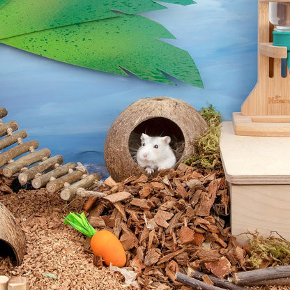 Andwe Coconut Hut Hamster House Bed for Gerbils Mice Small Animal Cage Habitat Decor2