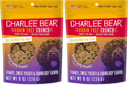 Charlee Bear Crunch Grain Free Dog Treats, Bacon and Blueberry, 8 Ounce Resealable Bag, Low Calorie Training Treats for Dogs, Limited Ingredient, Healthy, Crunchy Dog Snacks, Made in USA11
