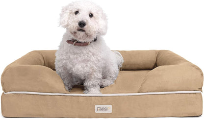 Friends Forever Large Dog Bed Couch, Orthopedic Pet Sofa Memory Foam | Dog Couch with Washable Removable Bed Cover, Non-Slip Bottom, Indoor Calming Chairs Mattress, Chester, Pewter Grey Large21