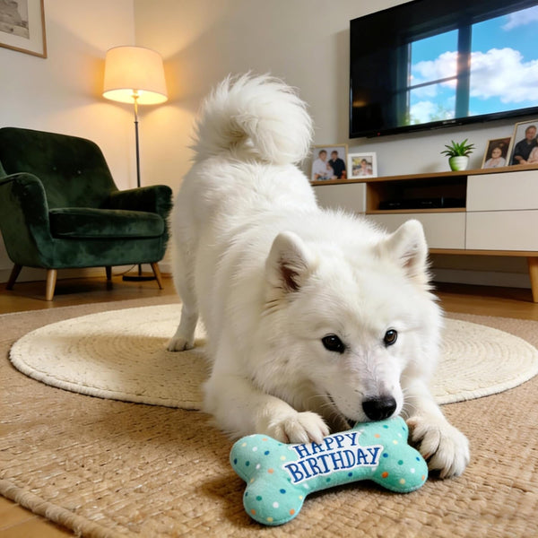 Primepets Dog Birthday Toys, Plush Dog Squeaky Toys, Stuffed Puppy Chew Toy for Small Medium Large Dogs, Bone Pet Toy8