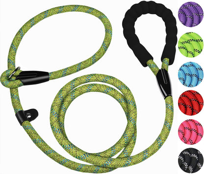 Dog Leash, 6 FT Heavy Duty Dog Leashes, Durable Premium Quality Strong Rope Slip Leash with Comfortable Padded Handle and Highly Reflective Threads for Small Medium and Large Dogs. (Black)14