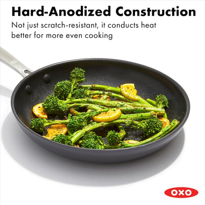 OXO Enhanced 8" and 10" Frying Pan Skillet Set, Healthy Ceramic Nonstick, Pfas-Free, Stainless Steel Handle, Dishwasher Safe, Oven Safe, Black4
