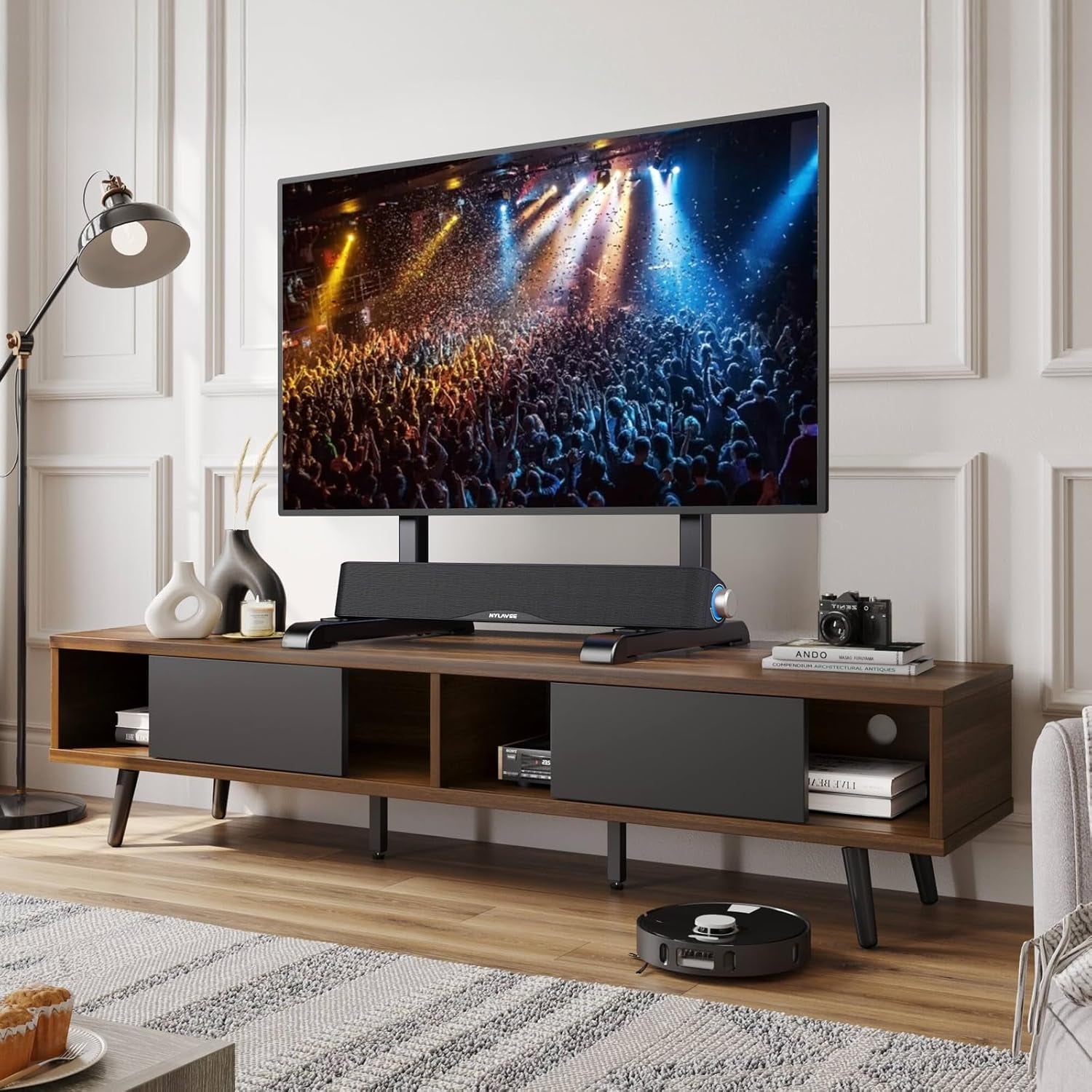 table-top-tv-stand-with-height-adjustable-tv-legs-replacement-for-most-37-86-inch-flat-curved-tvs-steel-tv-base-feet-holds-up-to-150-lbs-with-cable-management-max-vesa-800x600mm-black
