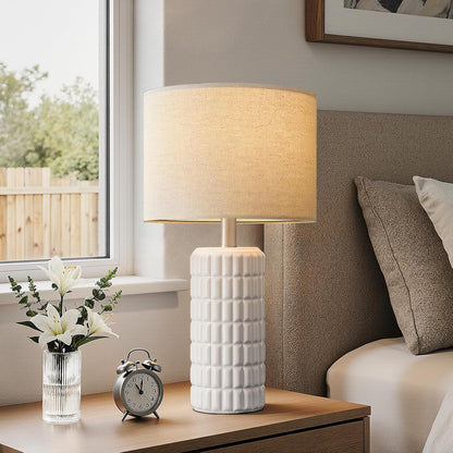 23" Modern Ceramic Table Lamps Set of 2, Lamps for Bedroom, White | Lamps for Living Room, Bedroom, Bedside, Night Stands, End Table, Desk, Farmhouse Home Decor3