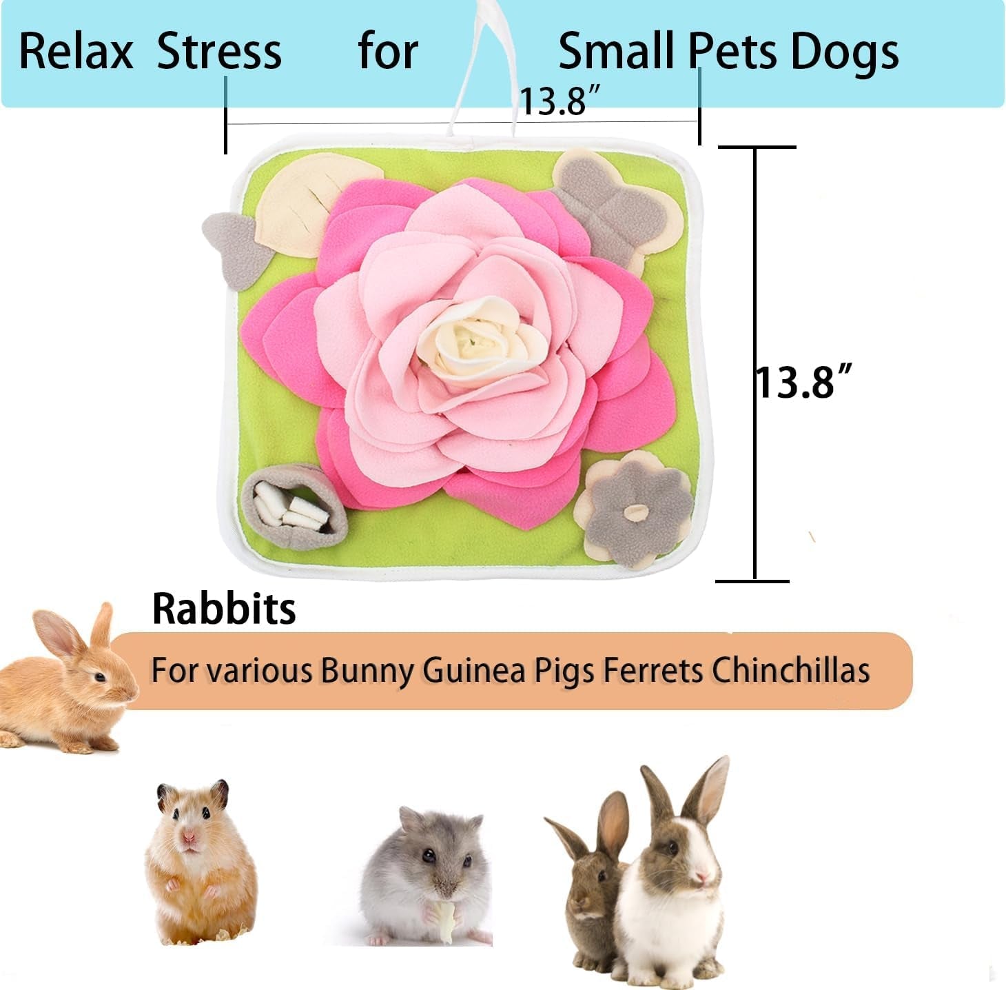 rabbit-foraging-mat-snuffle-mat-for-small-animals-bunny-puzzle-toys-pets-interactive-feeding-mat-for-guinea-pigs-hedgehog-chinchilla-puppies-pink