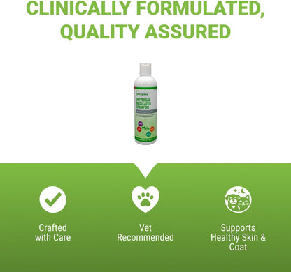 Vetoquinol Universal Medicated Shampoo - Deep Cleansing Sulfur Shampoo for Dogs, Cats & Horses - Gentle Cleanse for Dry Skin - Ph Balanced for Daily Grooming - Safe for Flea & Tick Medication - 16 Oz6