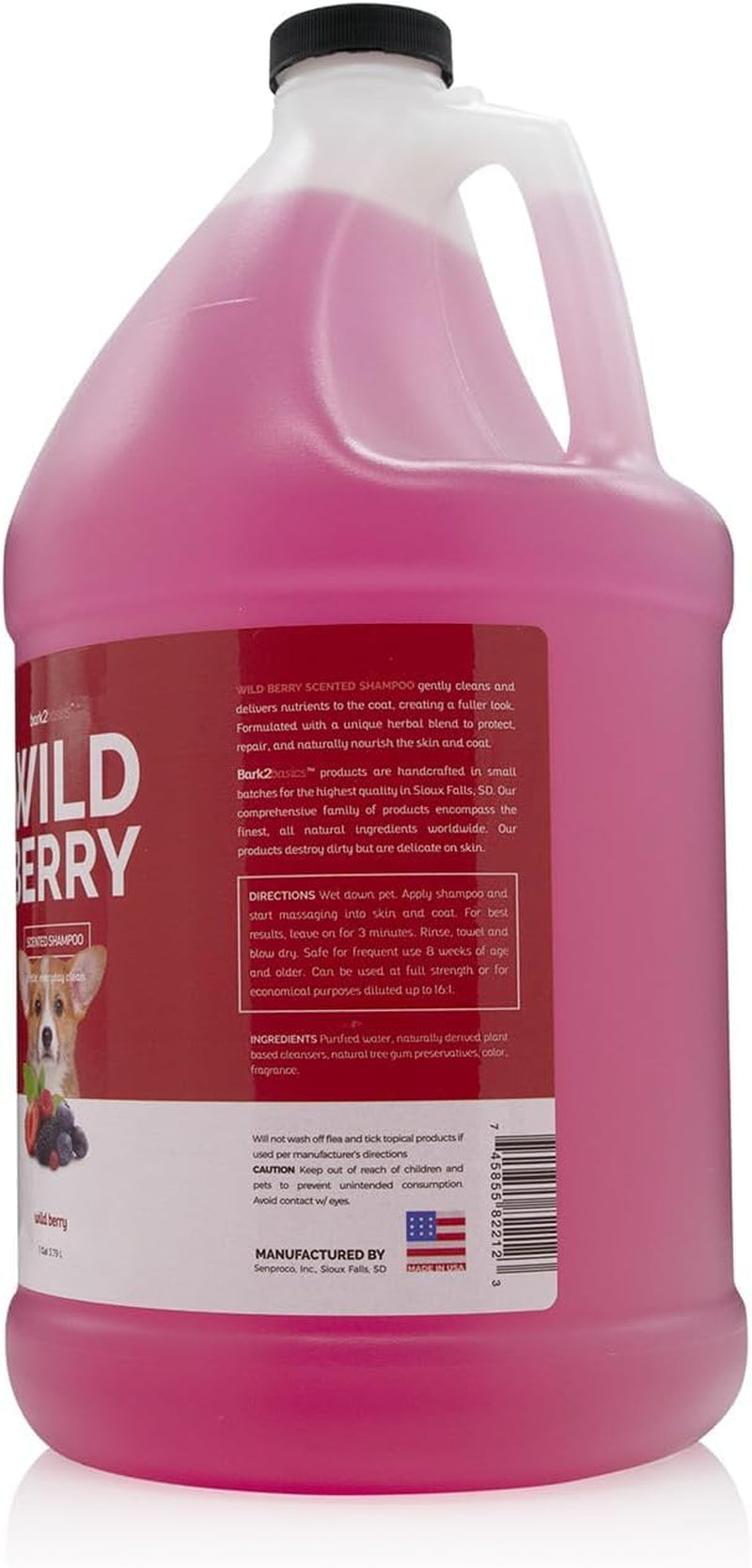 bark2basics-wild-berry-dog-shampoo-1-gallon-unique-herbal-blend-finest-natural-ingredients-handcrafted-soap-free-cruelty-free-protects-and-nourishes-skin-and-coat-concentrate-makes-16-gallons-gentle-on-pets-dogs-cats-and-puppies-moisturizing-grooming-wash-naturally-derived-usa-made