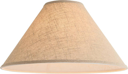 Pre-Assembled Laine Fine Extra Large Burlap Empire Shade 6X19X12 (Spider) | 6" Top X 19" Bottom X 10.5" High X 12" Slant Replacement for Table + Floor Lamps Harp + Finial8