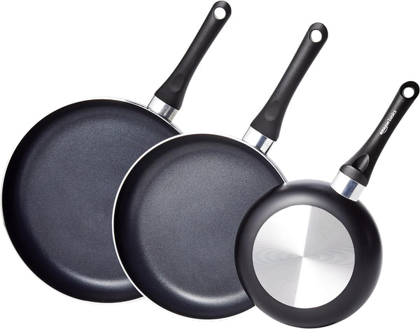 Ceramic Non-Stick 3-Piece Frying Pan Set, 8 Inch, 10 Inch & 12 Inch, Black1