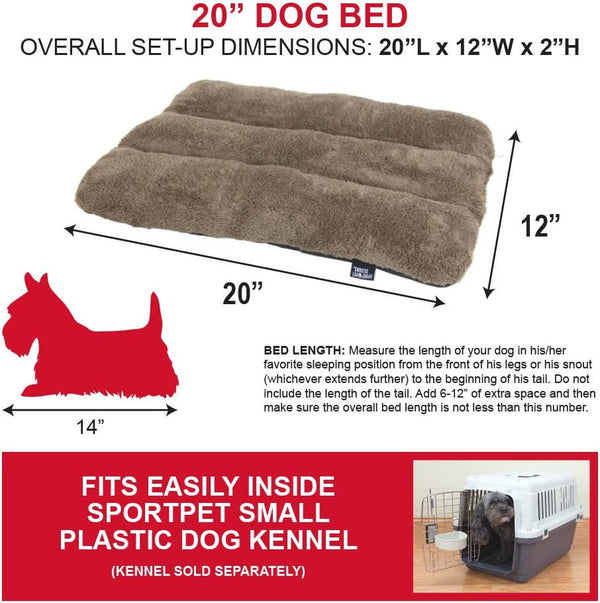 Sportpet Designs Waterproof Pet Bed - Fits Sportpet Plastic Dog Kennel, 20 Inches,Brown7