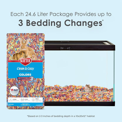 Kaytee Clean & Cozy Colors, Small Animal Bedding with Extreme Odor Control, Kaleidoscope, 24.6 Liters3